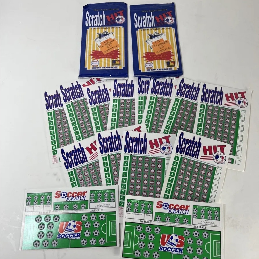 Vintage 1994 Scratch Hit MLB Baseball & Soccer: 2 Unopened Packs